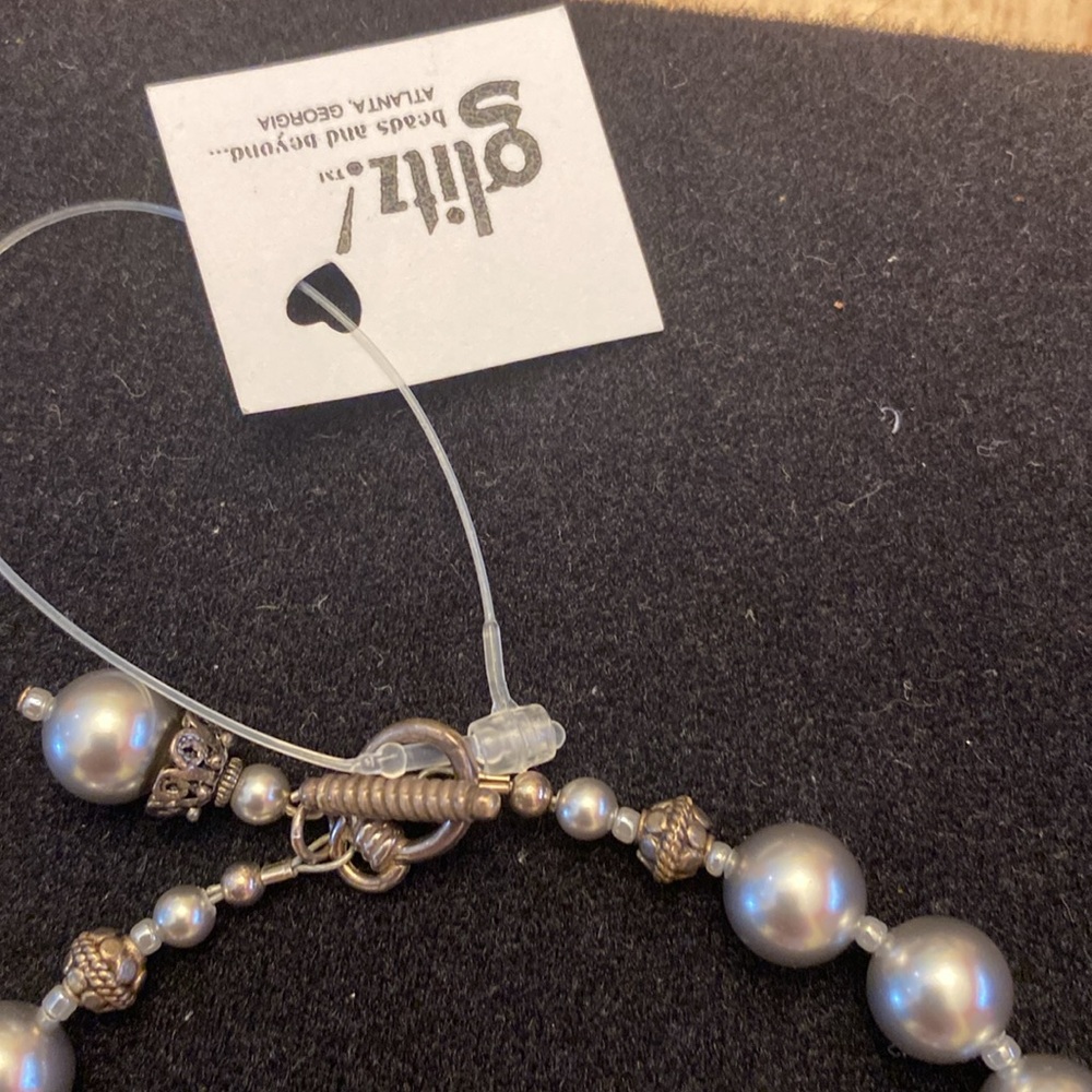 Handcrafted Glitz beads and beyond - faux silver pearls & sterling beads - Picture 3 of 4